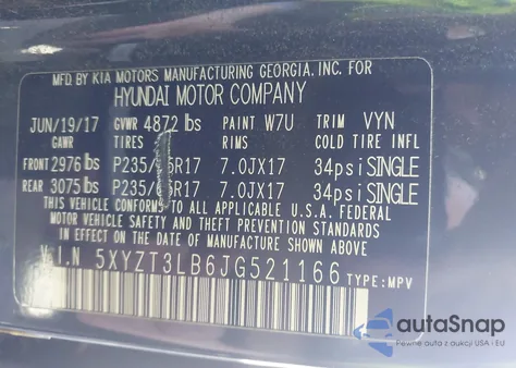 2018 Hyundai Santa Fe Sport 2.4L из США, поврежденный, VIN 5XYZT3LB6JG521166